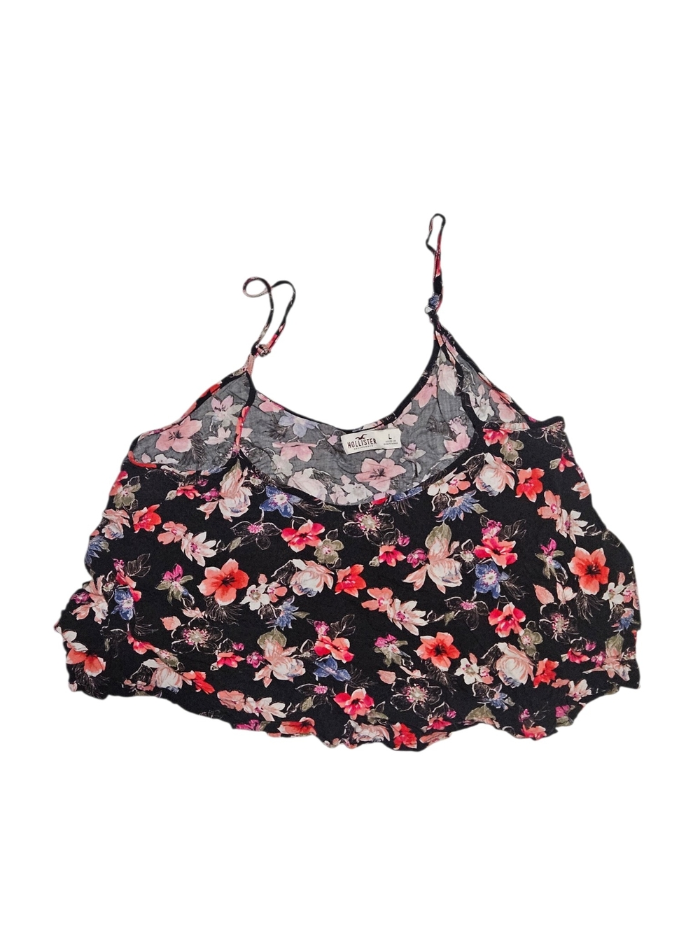 Hollister Black Floral Spaghetti Strap Camisole